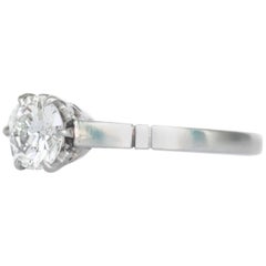 Vintage .53 Carat Diamond Platinum Engagement Ring