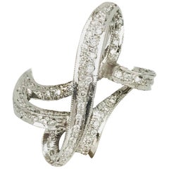 Signature, Diamond Free-Form Cocktail Diamond Ring White Gold, Contemporary