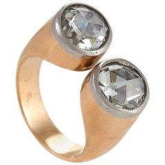 Retro Diamond Gold and Platinum Ring