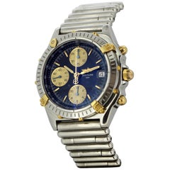 Retro Breitling Chronomat Wristwatch, Automatic Chronograph, 18 Karat Gold and Steel