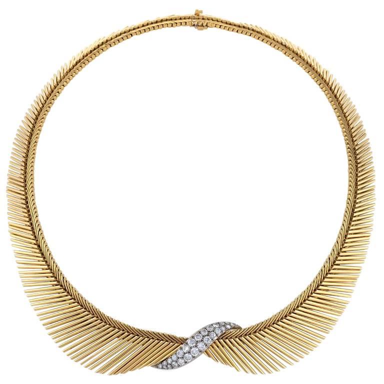 Van Cleef & Arpels Diamond, Platinum and Gold "Angel Hair" Necklace