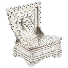 Retro Russian Imperial-era Silver Alexander III Salt Throne, Sazikov, circa 1880