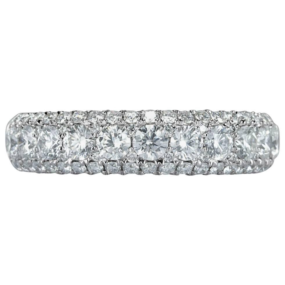 Mark Broumand 1,35 Karat runder Diamant im Brillantschliff Dreiseitiger Ring im Angebot