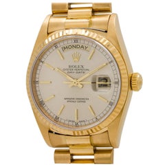 Rolex Yellow Gold Day Date President self-winding Wristwatch ref 18038, c1988