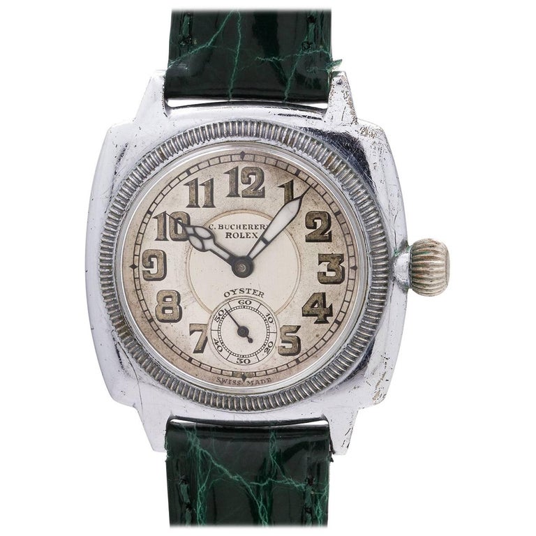 Rolex Stainless Steel Oyster Cushion Case Manual Wristwatch, circa 1928 at  1stDibs