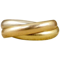 Vintage Cartier Band Ring Les Must De Trinity Tricolor 18 Carat Gold Band