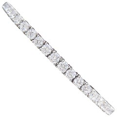 Vintage 5 Carat Diamond Tennis Bracelet in 18 Carat White Gold