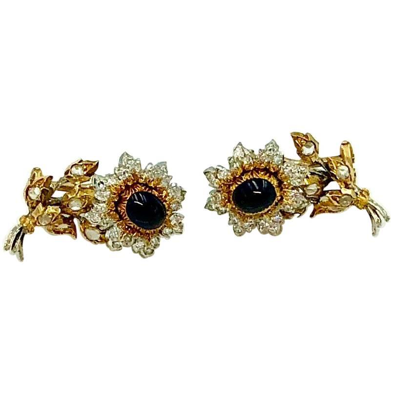 Buccellati Sapphire and Diamond Earrings For Sale