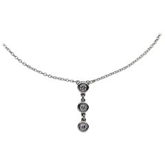 0.10 Carat Tiffany & Co. Elsa Peretti Diamond by the Yard Drop Pendant Necklace