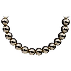 Tiffany & Co 14 Karat Yellow Gold Classic Bead Ball Chain Necklace