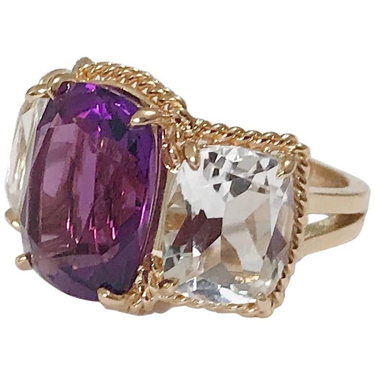 Rope Flat Triple Turq Stone Ring main image 1