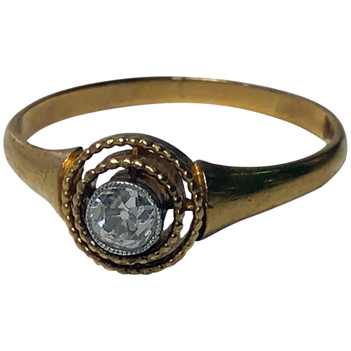Antique Diamond Ring Continental, circa 1910