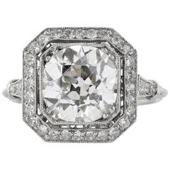 3.10 Carat Old European Cut Diamond Ring