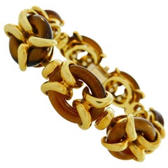 Cartier Tiger's Eye Yellow Gold Bracelet, 1970s