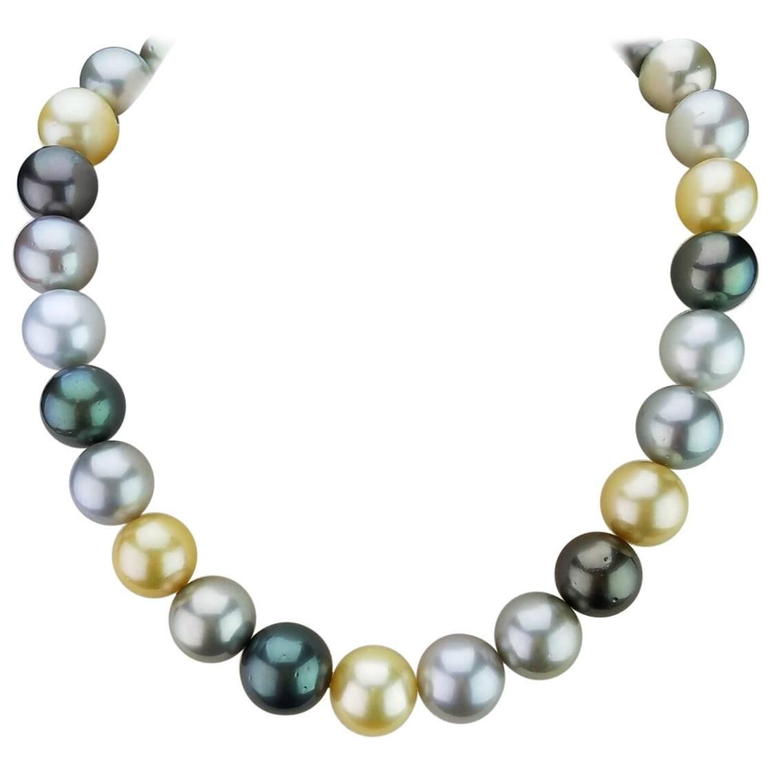 Multicolored Natural South Sea Pearl Necklace