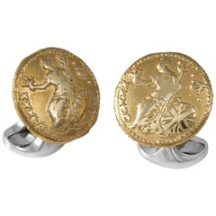 Deakin & Francis Sterling Silver 230 Coin Cufflinks, Royal Britannia