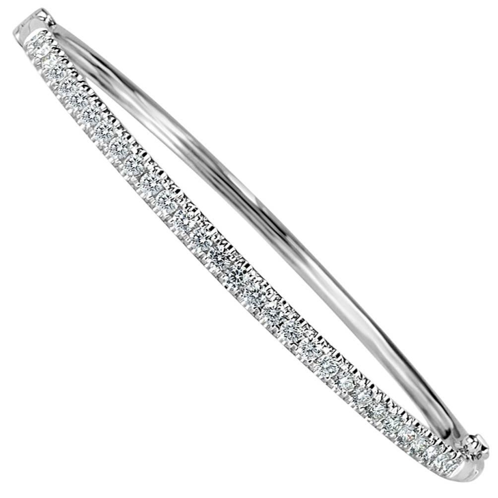 Mark Broumand 1.45 Carat Round Brilliant Cut Diamond Bangle in 14 Karat Gold For Sale