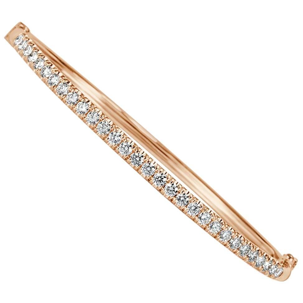 Mark Broumand Bracelet jonc en or 14 carats avec diamants taille brillant rond de 1,45 carat en vente