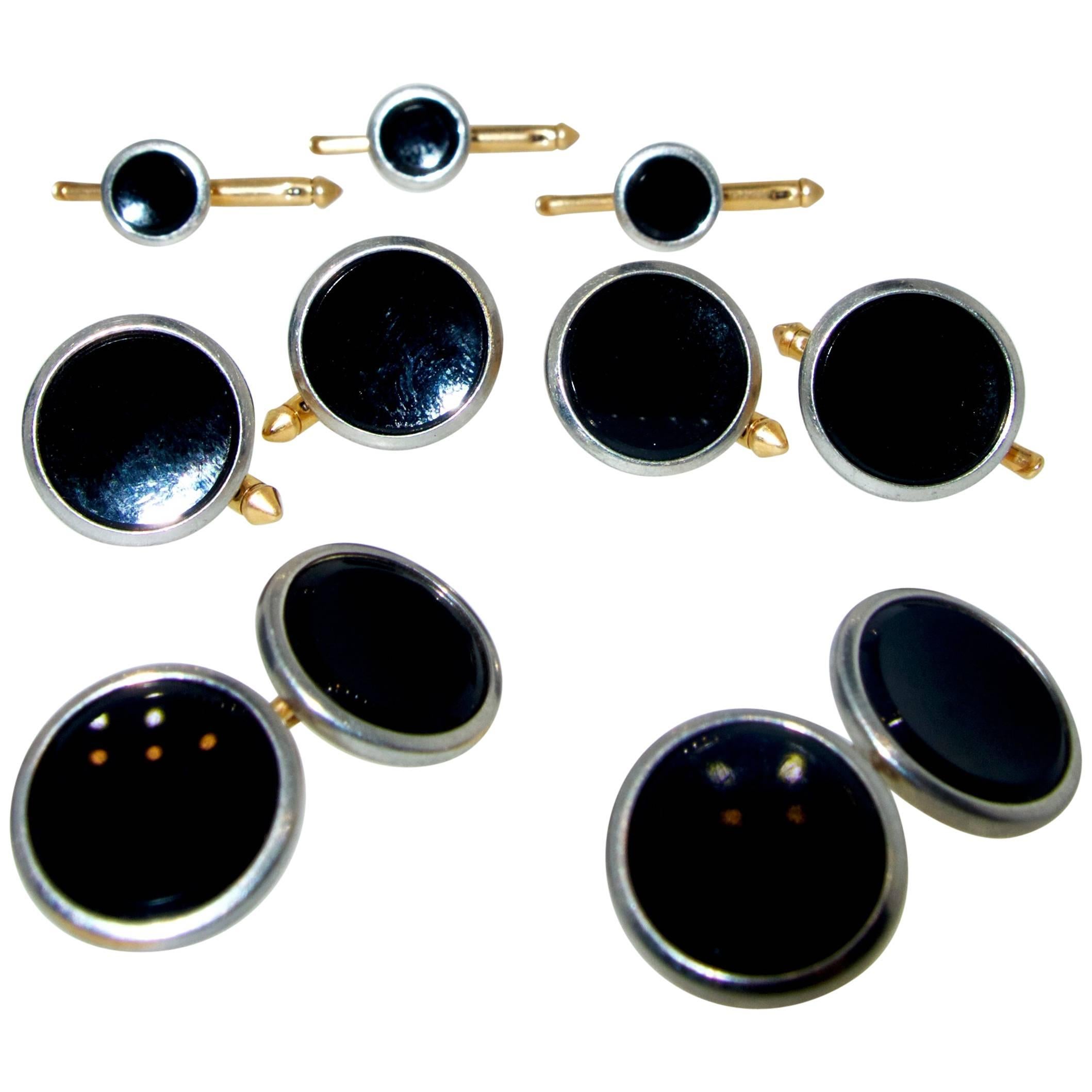 Gentleman's Full Dress Set with Onyx and Gold, circa 1935