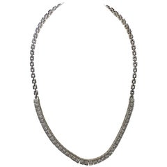 Round Diamond Necklace in 14 Karat White Gold