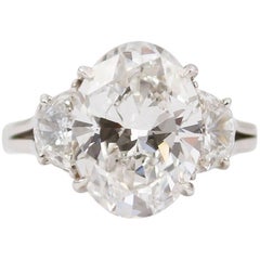 Harry Winston Ring with GIA E VS1 Certified 5.01 Carat Oval Cut Diamond
