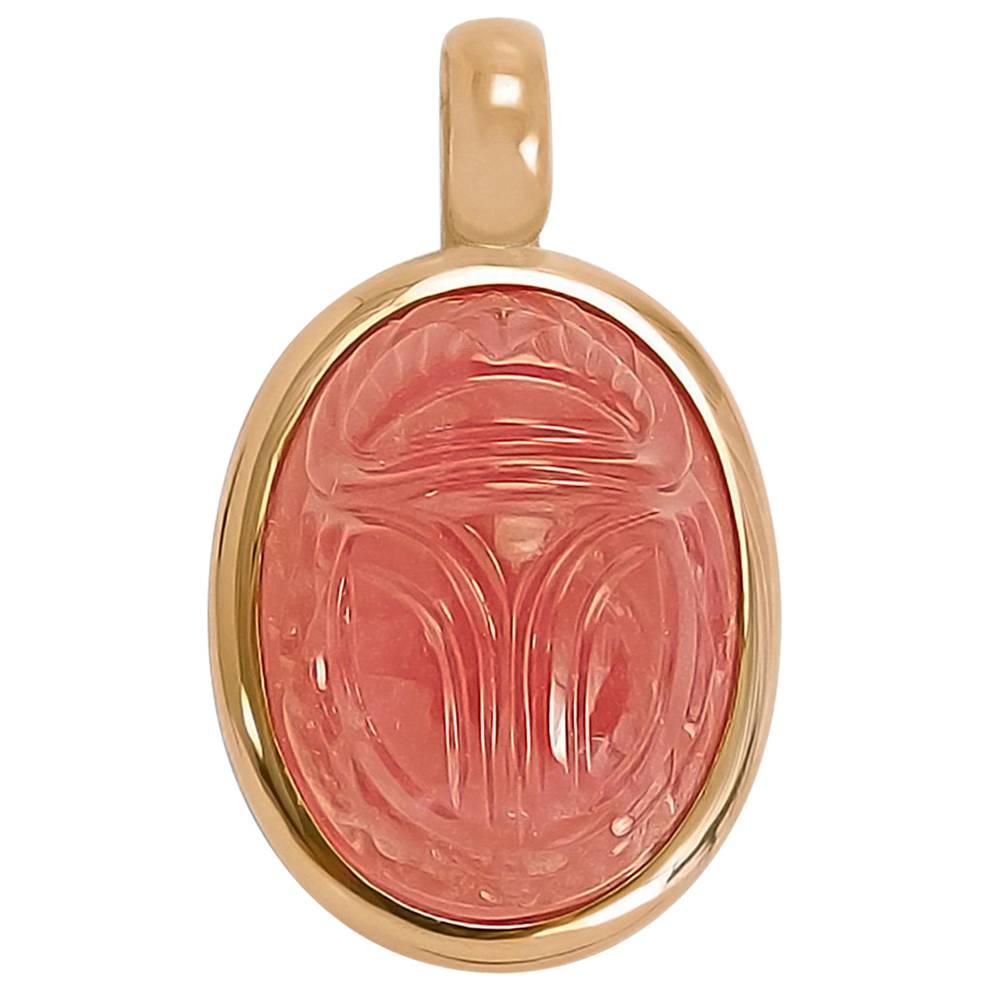 Certified 66.95 Carat Tourmaline Scarab Pendant