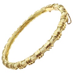 Vintage Tiffany and Co. Bamboo Yellow Gold Bangle Bracelet at 1stDibs ...