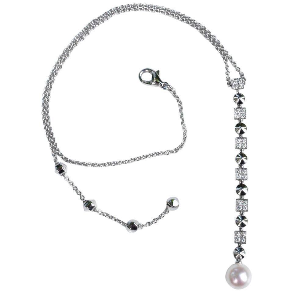 Bvlgari Lucea Diamond and Pearl Necklace For Sale