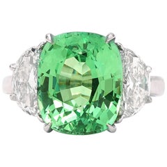 Tiffany & Co. Grossularite Garnet 9.08 Carat Platinum Ring