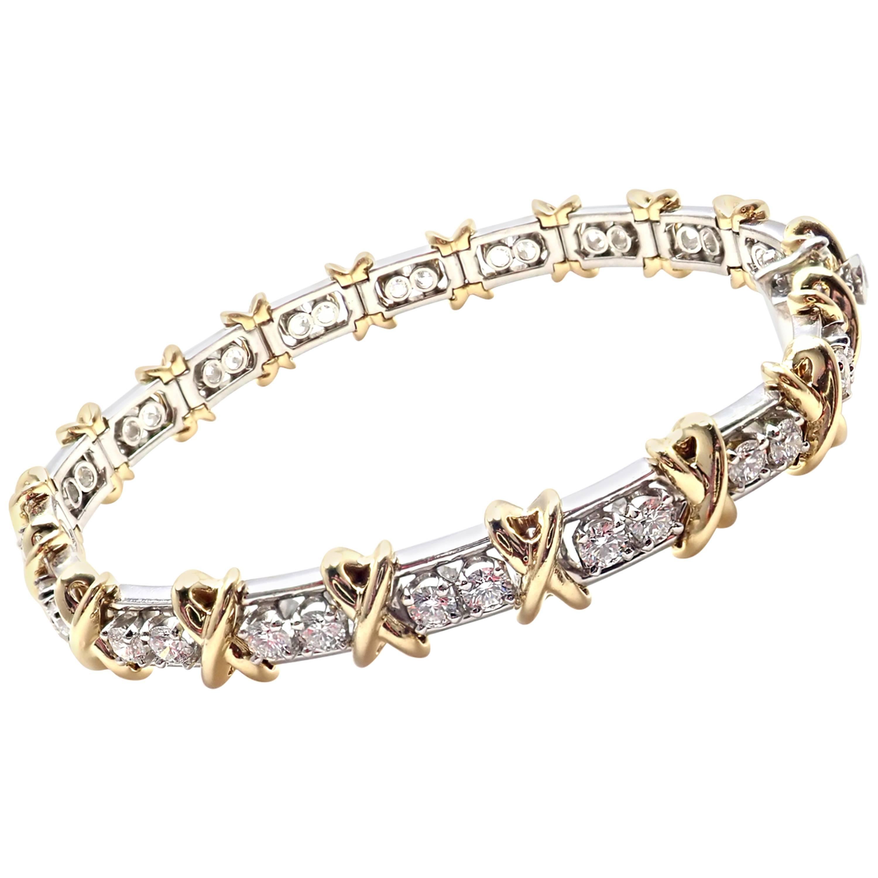 Tiffany & Co. Jean Schlumberger 36-Stone Diamond Platinum and Gold Bracelet