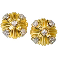 18 Karat and Fine Diamond Large Earrings