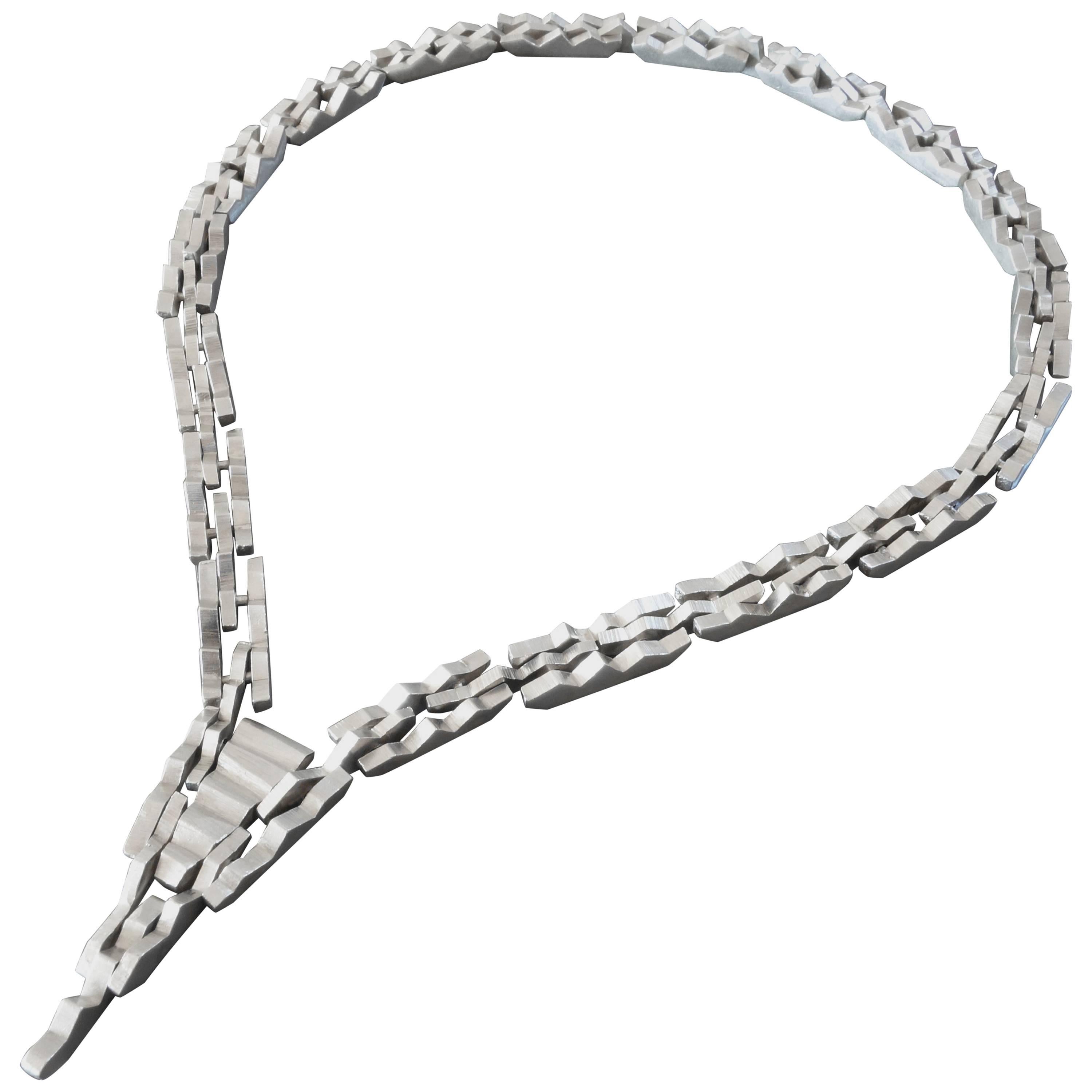 Rey Urban for Åge Fausing Scandinavian Modernist Silver Necklace, Denmark For Sale