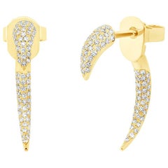 Mark Broumand 0.37 Carat Round Brilliant Cut Diamond Tribal Claw Earrings