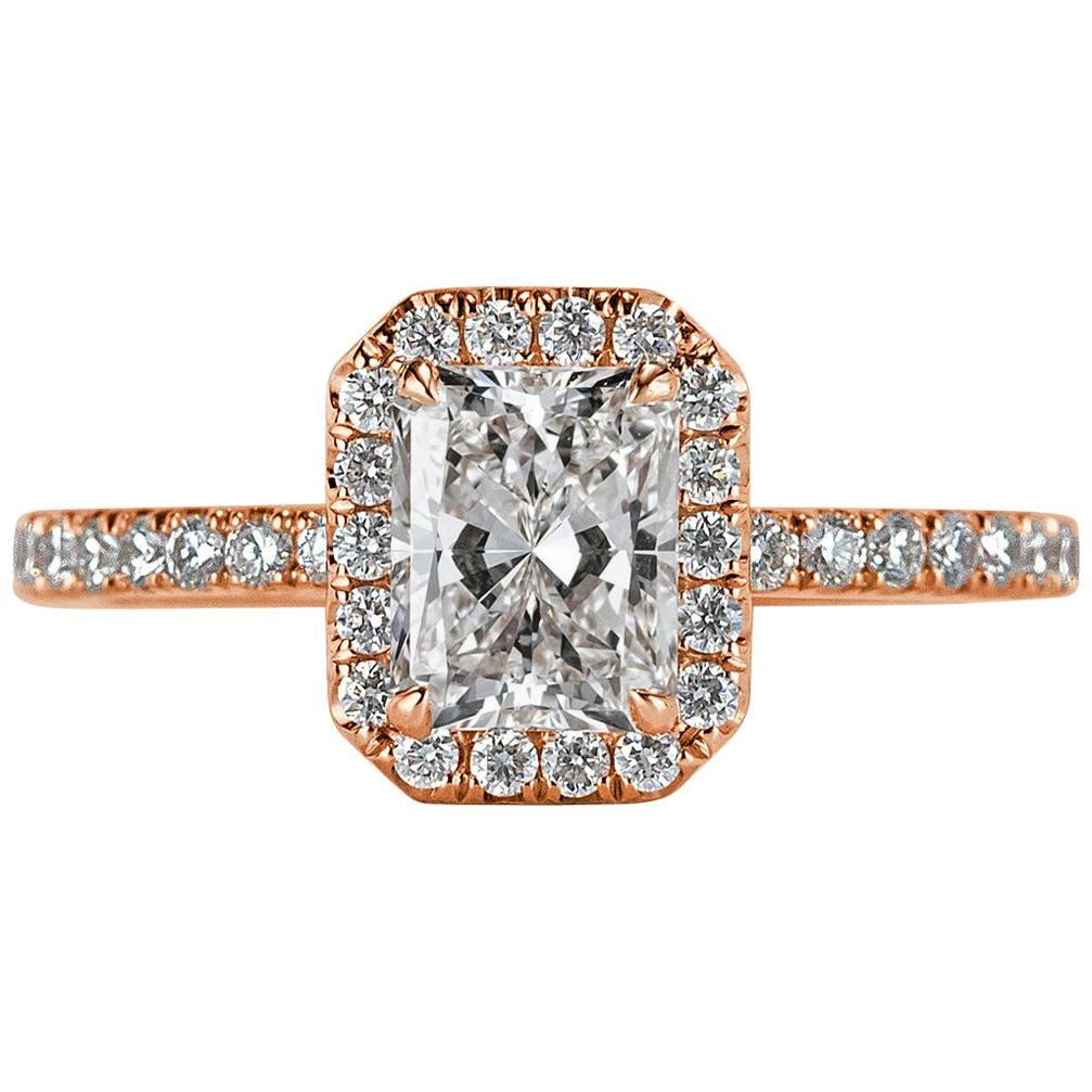 Mark Broumand 1.52 Carat Radiant Cut Diamond Engagement Ring