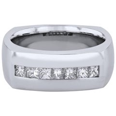 H & H Men's 0.75 Carat Princess Cut Men's Diamond Band Ring