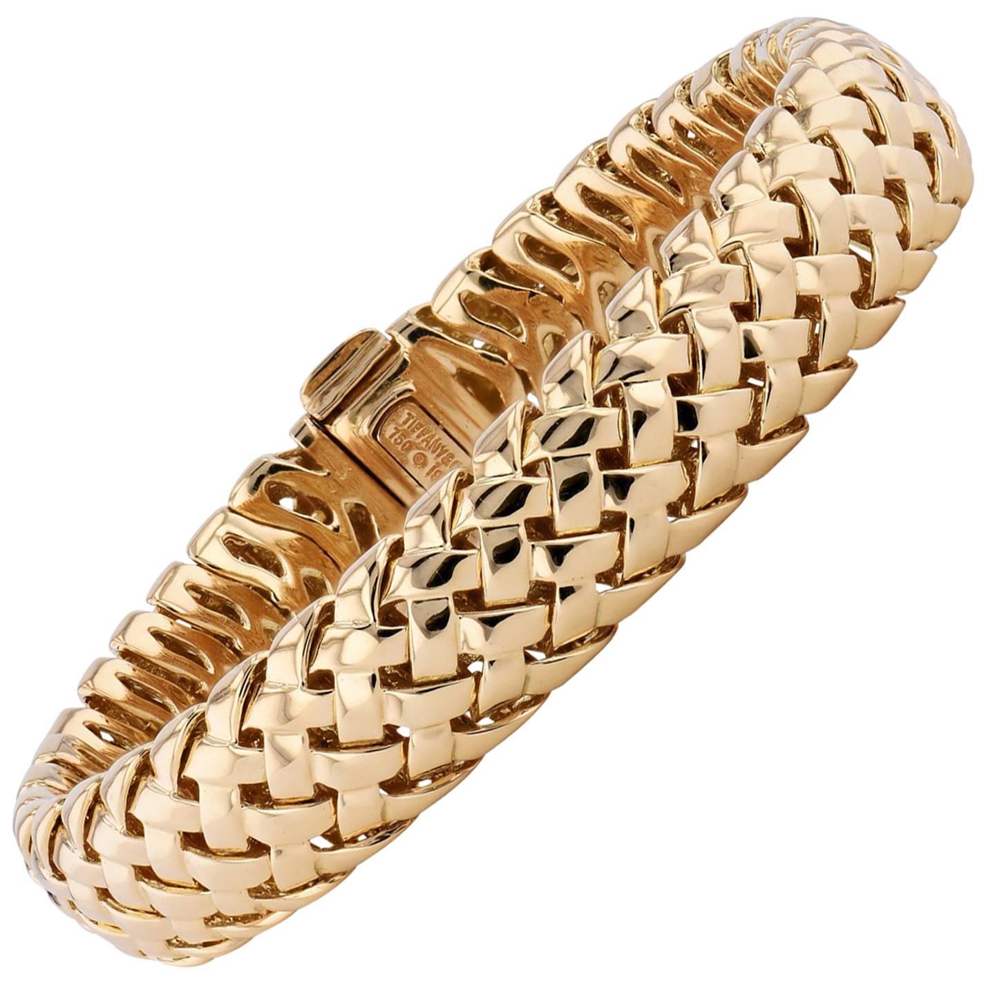 Tiffany & Co. 18 Karat Yellow Gold Vannerie Bracelet