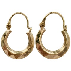 Silver Hoops Folk Bohemian Vintage Jewelry Chunky Hoop Earrings For Small Gold Hoops 1980s Vintage Jewelry Faceted Dainty Hoop Earrings