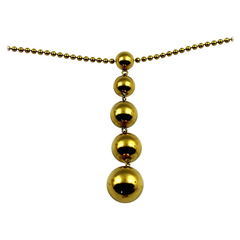 Tiffany and Co. Gold Graduated 5 Ball Pendant or Necklace For Sale at 1stDibs tiffany gold