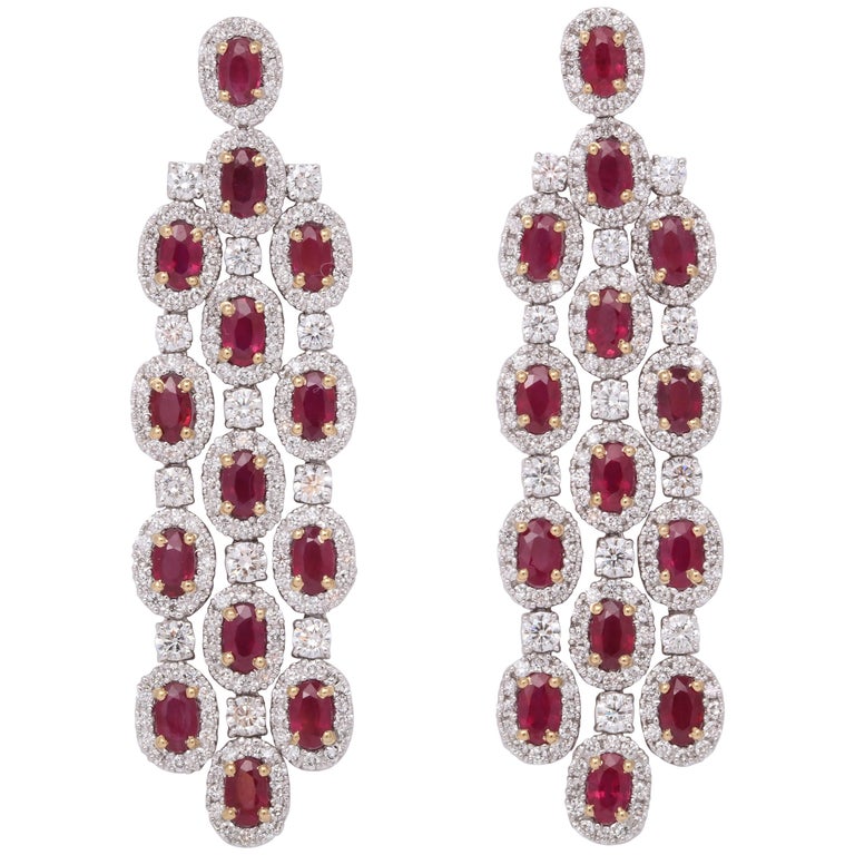 Ruby And Diamond Chandelier Earrings For At 1stdibs Ruby And Diamond Chandelier Earrings For