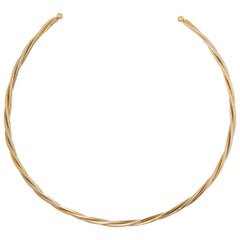 Cartier 18 Karat Yellow, White & Rose Gold Trinity Collar Necklace