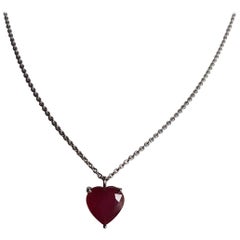Ruby White Gold Pendant Necklace Wagner Collection