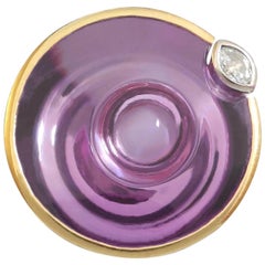 Atelier Munsteiner Amethyst Diamond Yellow and White Gold Cocktail Ring