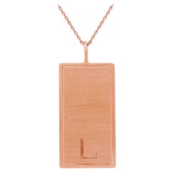 Liv Luttrell Personalised Rose Gold Vermeil Engraved Identity Tag Pendant