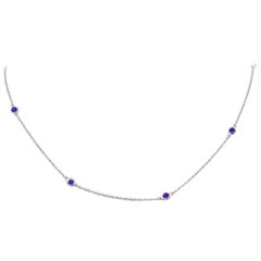 18 Karat White Gold Garavelli Necklace with Amethysts