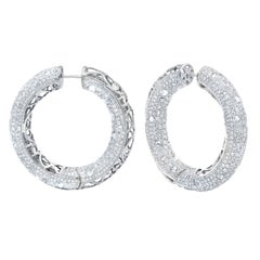 14.50 Carat Diamond Bangle Hoop Earrings
