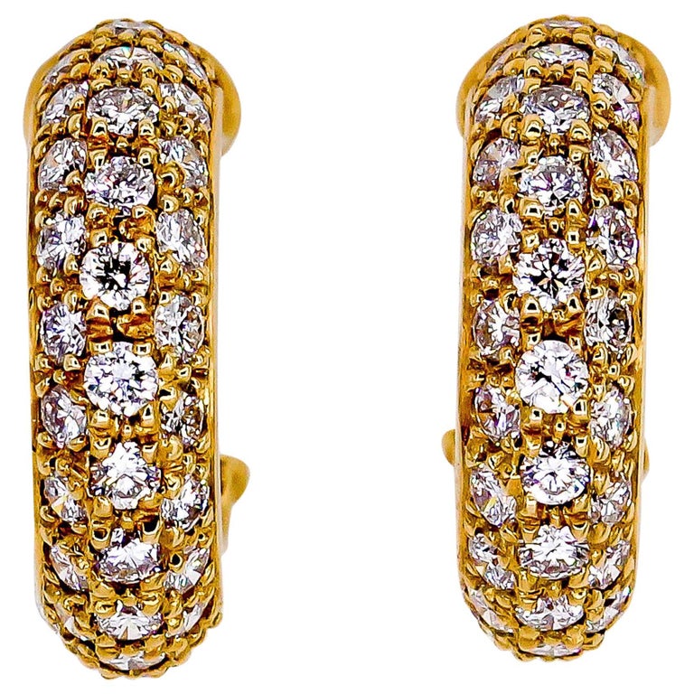 Cartier Mimi Diamond Gold Huggie Earrings at 1stDibs