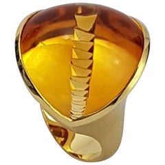 Citrine Gold Ring "Imagination" Atelier Munsteiner