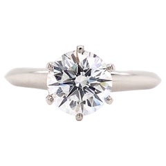 Tiffany & Co. Round Brilliant Diamond Ring 1.29 Cts D VVS2 in Platinum