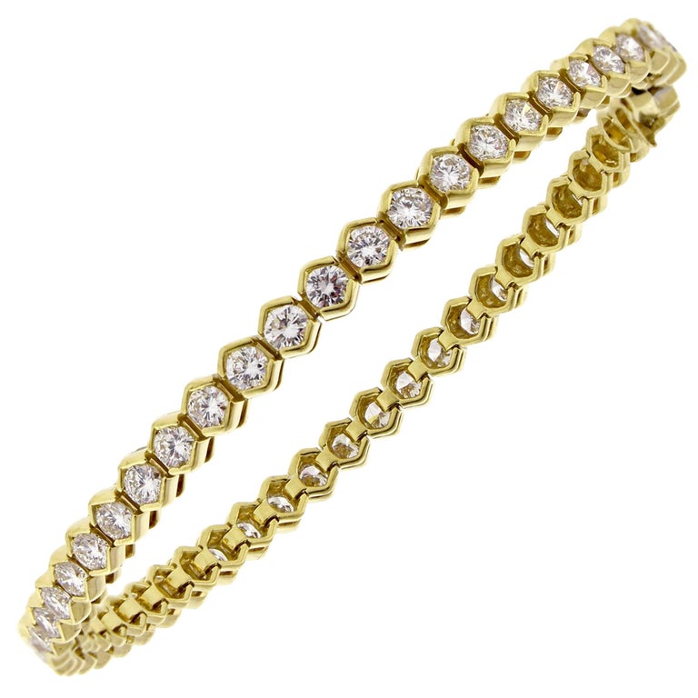 Tiffany And Co Diamond Tennis Bracelet At 1stdibs Tiffany Co Diamond 18 Karat Gold Tennis Bracelet