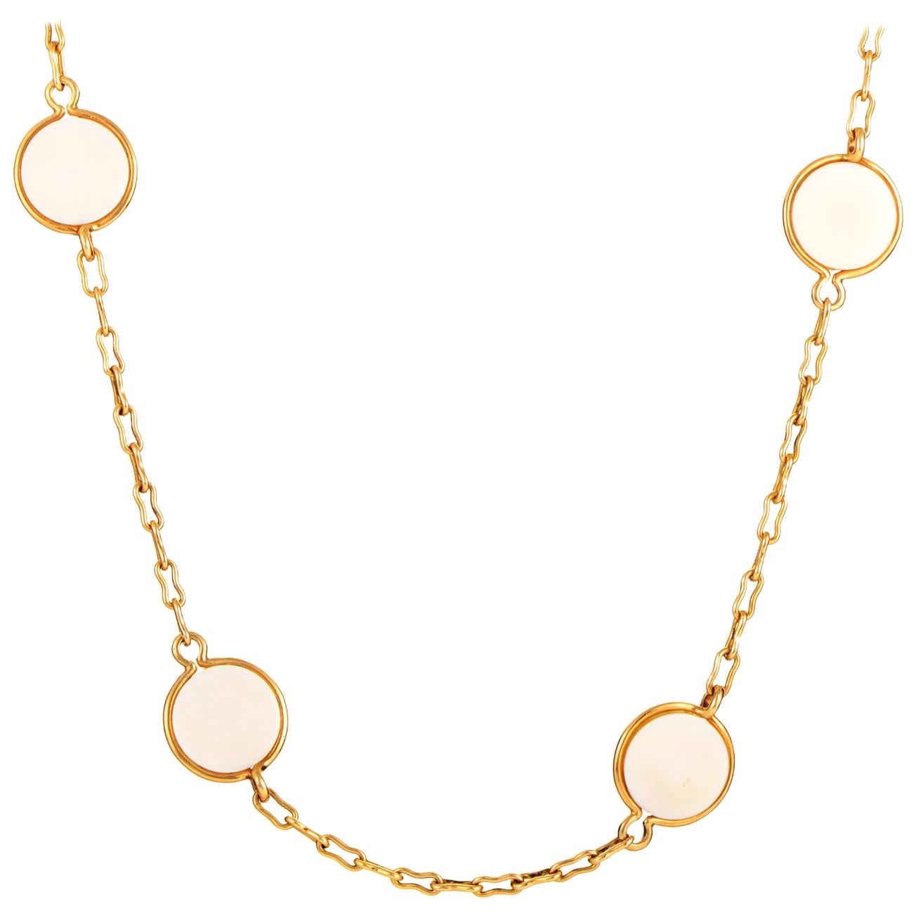 Van Cleef & Arpels Vintage Yellow Gold and Ivory Necklace